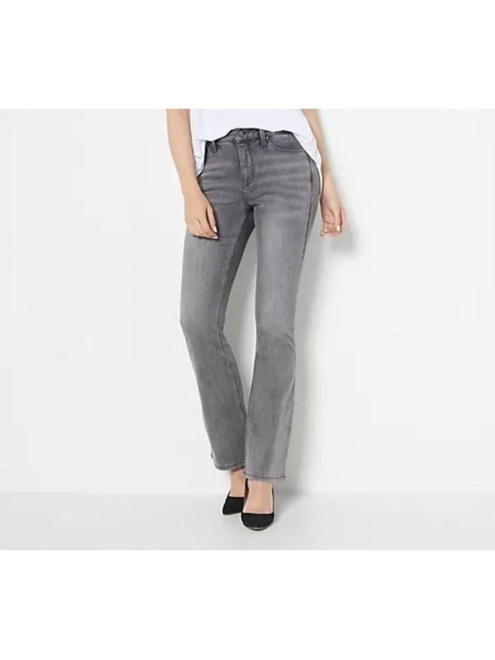 Laurie Felt Jeans Womens Large Tall Gray Silky Denim Bootcut Stretchy Western